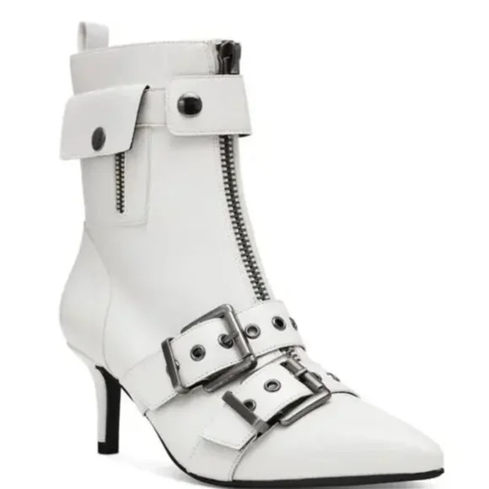 Wild Pair Moonbeam Womens Faux Leather Strappy Booties